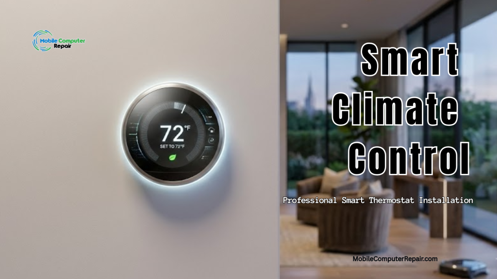 Professional smart thermostat installation on a wall in a luxury Beverly Hills home